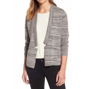 Eileen Fisher Notch CLLR Cardi Womens Cardigan Sweater Size M Gray Organic Cotto